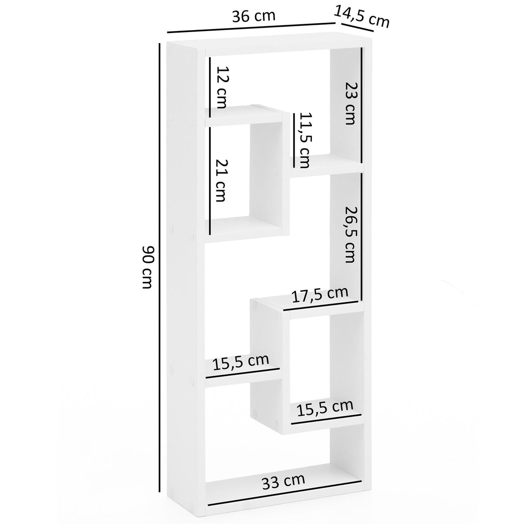 Wandregal ITTER_ Modernes Design_ Vielseitige Verwendung_ Spanplattenmaterial_ Verschiedene Farboptionen - KADIMA DESIGN_Farbe_ Weiß_ Größe_ 36x15x90 cm_