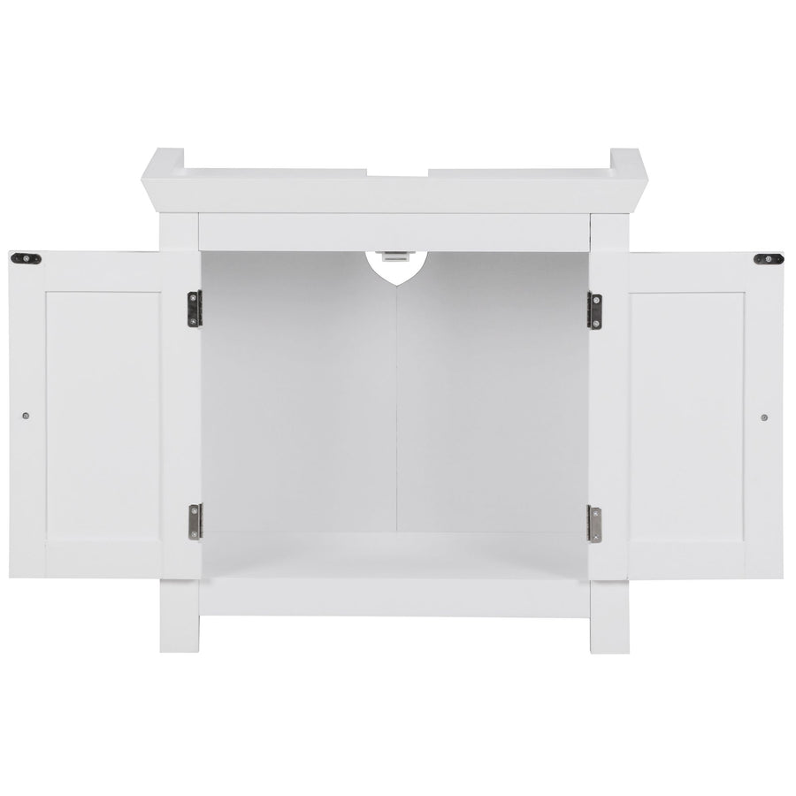 Klassischer Landhausstil Waschbeckenunterschrank_ 50x25x41 cm_ MDF - Stabil &amp; Geräumig - KADIMA DESIGN_Größe_ 57x30x56 cm_