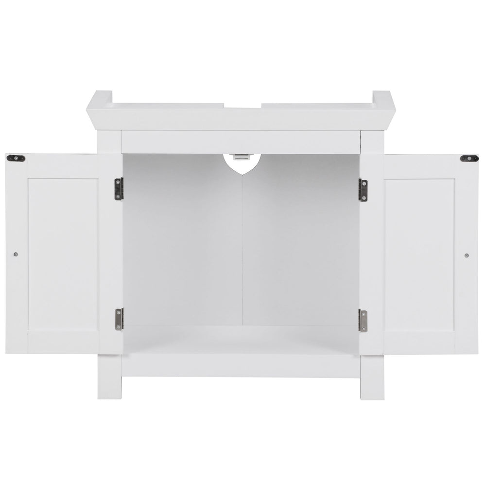 Klassischer Landhausstil Waschbeckenunterschrank_ 50x25x41 cm_ MDF - Stabil &amp; Geräumig - KADIMA DESIGN_Größe_ 57x30x56 cm_
