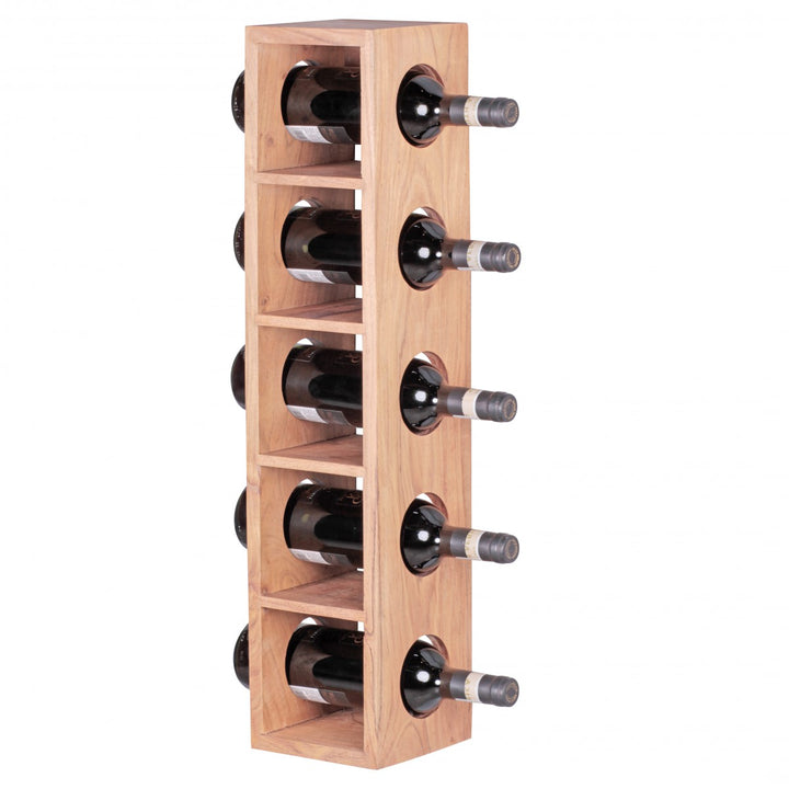 Weinregal NAKO Massivholz_ 70x15x15 cm_ 5 Ablagefächer_ Wandmontage_ Sheesham - KADIMA DESIGN_Farbe_ Beige_ Größe_ 15x15x70 cm_