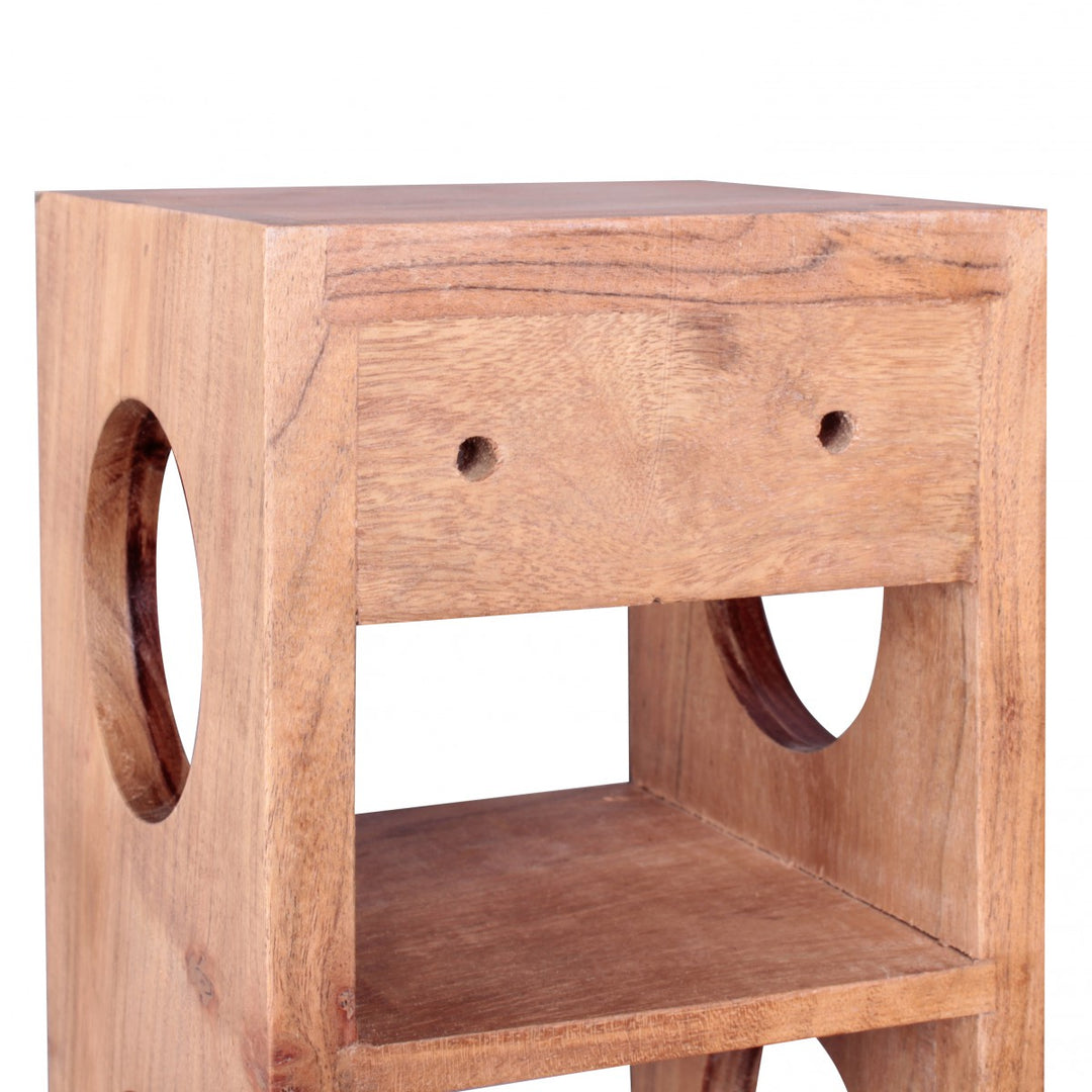 Weinregal NAKO Massivholz_ 70x15x15 cm_ 5 Ablagefächer_ Wandmontage_ Sheesham - KADIMA DESIGN_Farbe_ Beige_ Größe_ 15x15x70 cm_