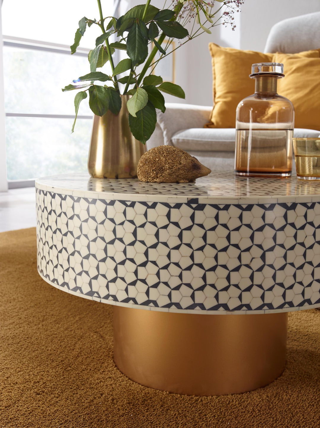 KADIMA DESIGN Runder Couchtisch VOLTURNUS - Modernes Design_ Langlebig und Vielseitig einsetzbar_Weiß_#sku_BARWL6.624#