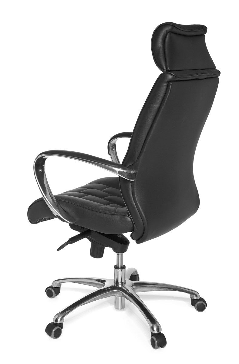 Luxus XXL Chefsessel  Echtleder  breite/höhe Rückenlehne  Lendenwirbelstütze  Multiblock-Mechanik  120 kg Tragkraft - KADIMA DESIGN Größe  66x62x128 cm