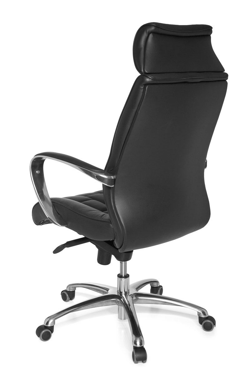 Luxus XXL Chefsessel  Echtleder  breite/höhe Rückenlehne  Lendenwirbelstütze  Multiblock-Mechanik  120 kg Tragkraft - KADIMA DESIGN Größe  66x62x128 cm