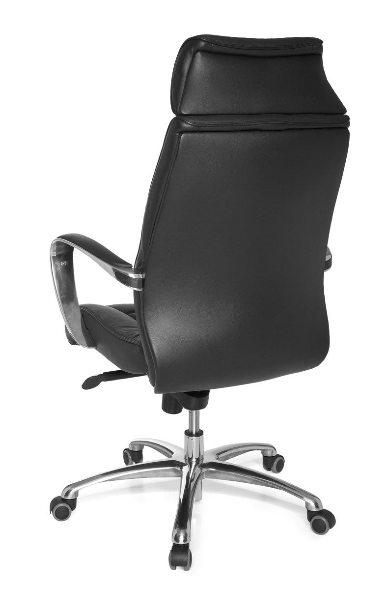 Luxus XXL Chefsessel_ Echtleder_ breite/höhe Rückenlehne_ Lendenwirbelstütze_ Multiblock-Mechanik_ 120 kg Tragkraft - KADIMA DESIGN_Größe_ 66x62x128 cm_