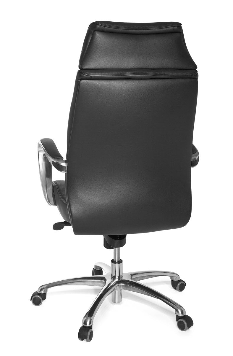 Luxus XXL Chefsessel  Echtleder  breite/höhe Rückenlehne  Lendenwirbelstütze  Multiblock-Mechanik  120 kg Tragkraft - KADIMA DESIGN Größe  66x62x128 cm
