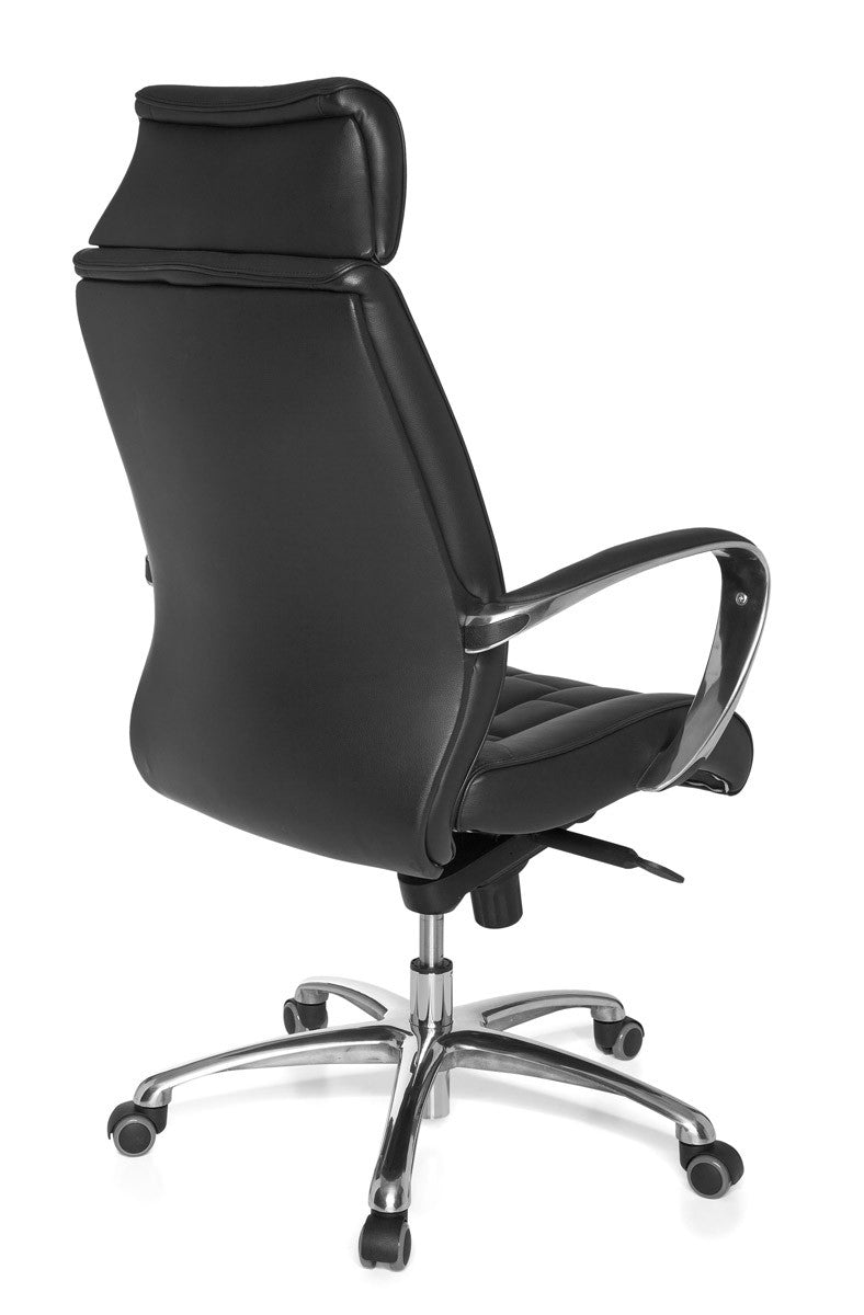 Luxus XXL Chefsessel  Echtleder  breite/höhe Rückenlehne  Lendenwirbelstütze  Multiblock-Mechanik  120 kg Tragkraft - KADIMA DESIGN Größe  66x62x128 cm