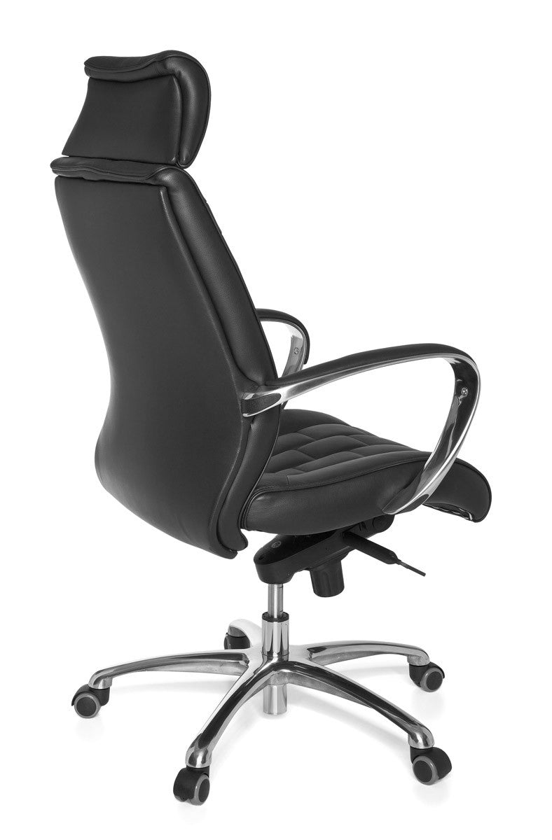 Luxus XXL Chefsessel  Echtleder  breite/höhe Rückenlehne  Lendenwirbelstütze  Multiblock-Mechanik  120 kg Tragkraft - KADIMA DESIGN Größe  66x62x128 cm