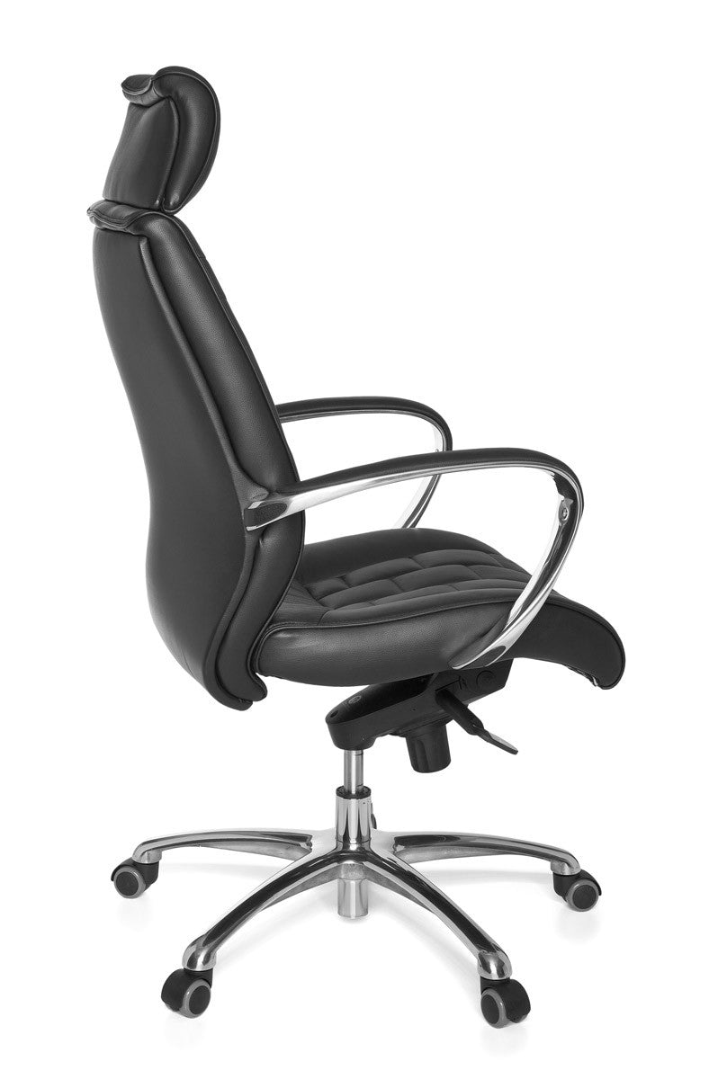 Luxus XXL Chefsessel_ Echtleder_ breite/höhe Rückenlehne_ Lendenwirbelstütze_ Multiblock-Mechanik_ 120 kg Tragkraft - KADIMA DESIGN_Größe_ 66x62x128 cm_