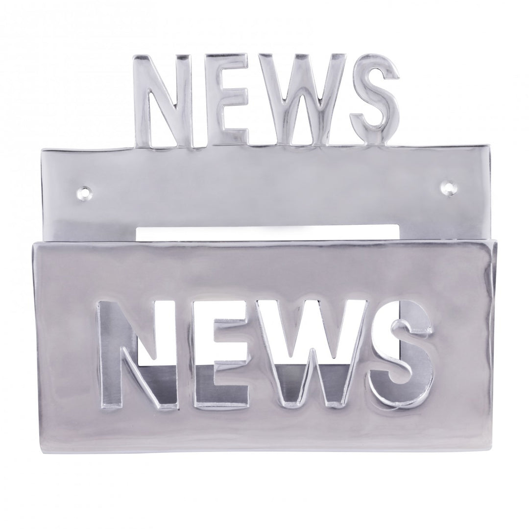 KADIMA DESIGN Aluminium Zeitungshalter "News" - stilvolles und praktisches Wandelement_Silber_#sku_BARWL1.671#