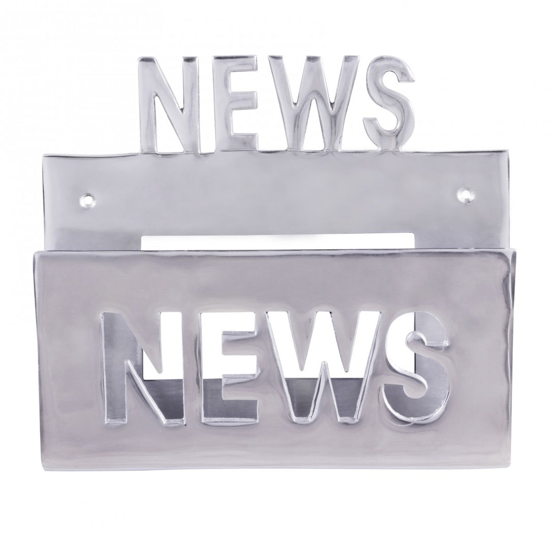 Aluminium Zeitungshalter &quot;News&quot;_ stilvolles Wandelement_ 30x27 cm_ großes Ablagefach_ optisch ansprechend und praktisch - KADIMA DESIGN_Größe_ 30x4x27 cm_