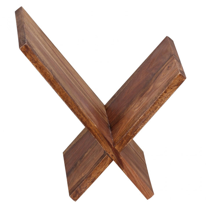 Zeitungsständer NAKO Massiv_ Handgefertigt_ X-Form_ Sheeshamholz_ pflegeleicht - KADIMA DESIGN_Farbe_ Braun_ Größe_ 29x28x31 cm_